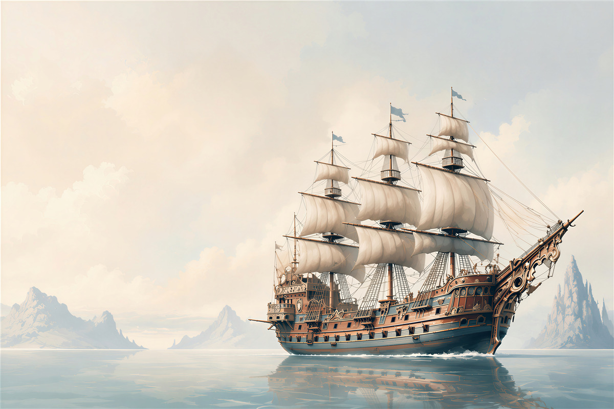 Papier peint Bateau naviguant sur la mer