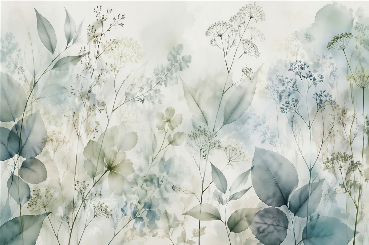 Papier peint Prairie Aquarelle dans une Légèreté Pastel