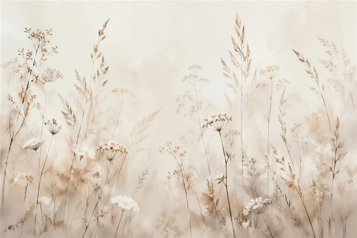 Papier peint Prairie Beige de Légèreté Subtile