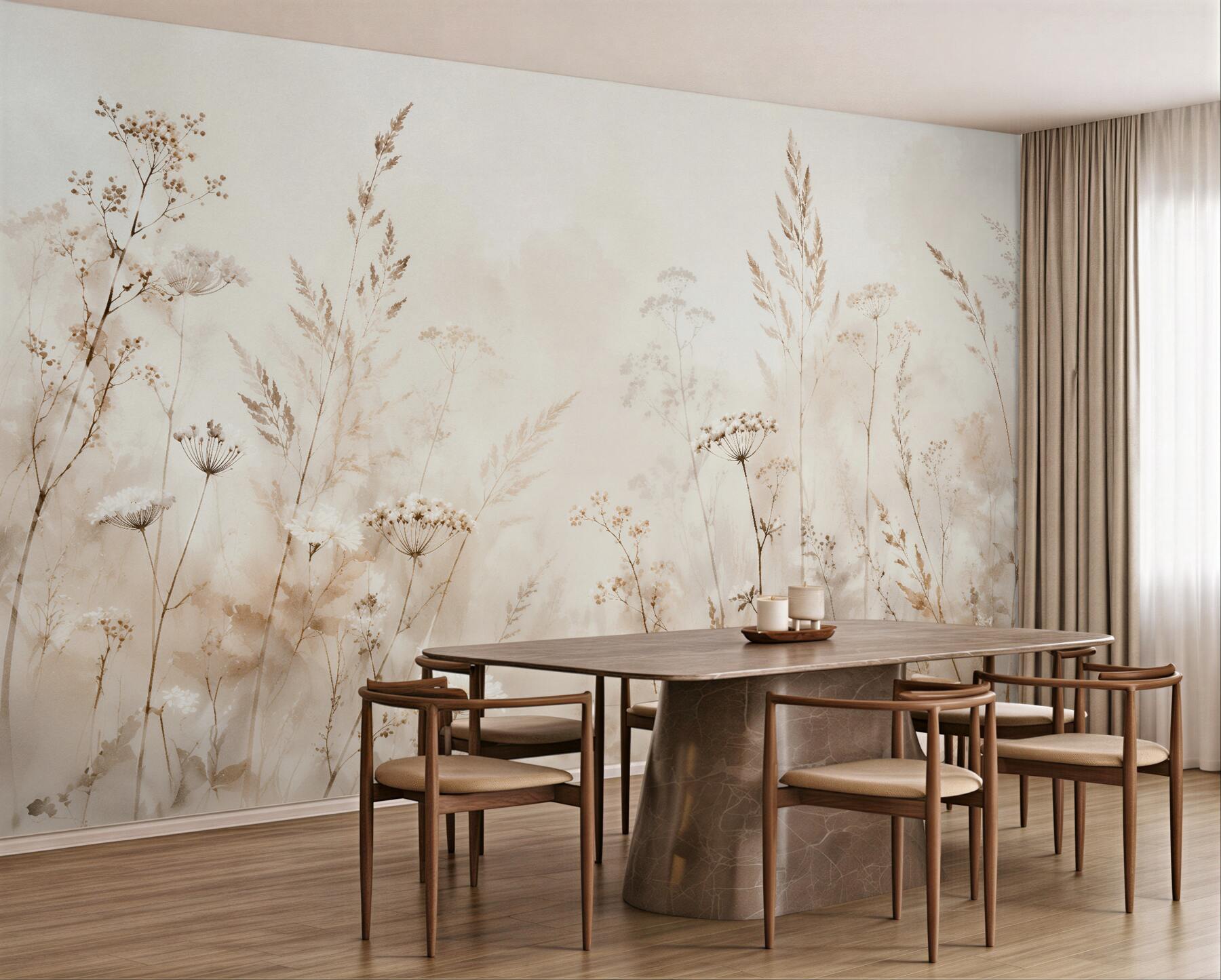 Papier peint Prairie Beige de Légèreté Subtile