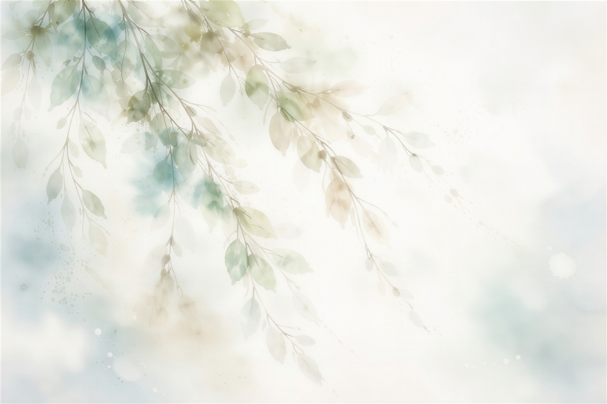Papier peint Branches délicates en aquarelle à la lumière