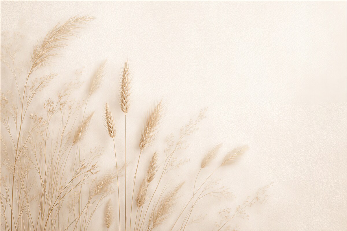 Papier peint Herbes délicates dans un silence crémeux