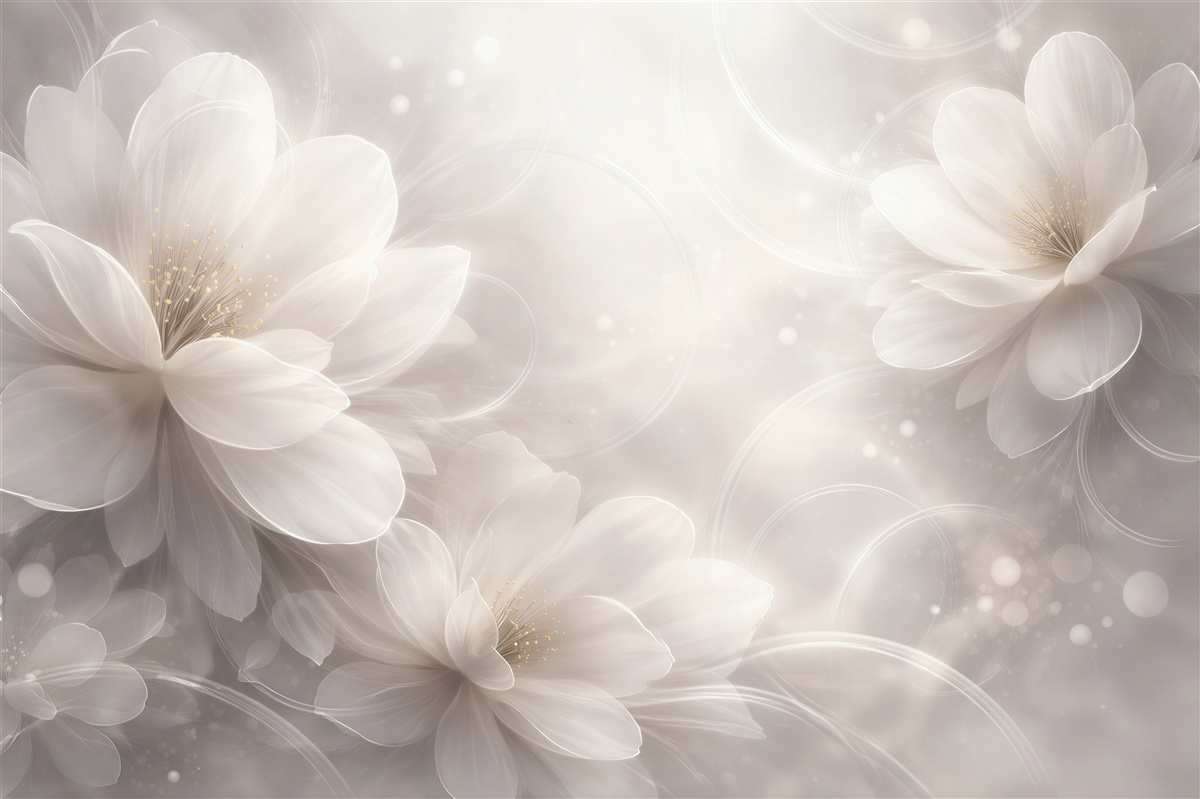 Papier peint Fleurs blanches éthérées dans la lumière