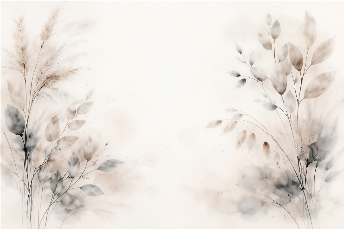 Papier peint Branches aquarelles dans une harmonie tempérée