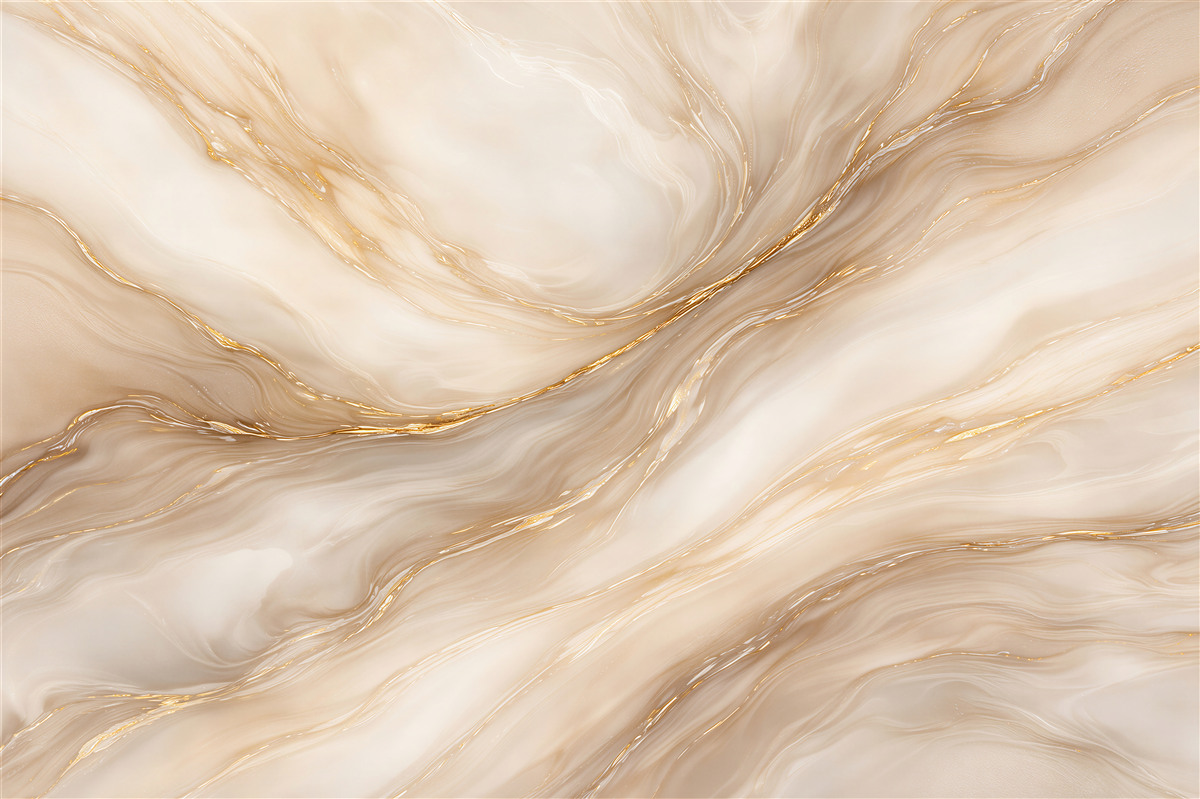 Papier peint bandes dorées dans le marbre crème