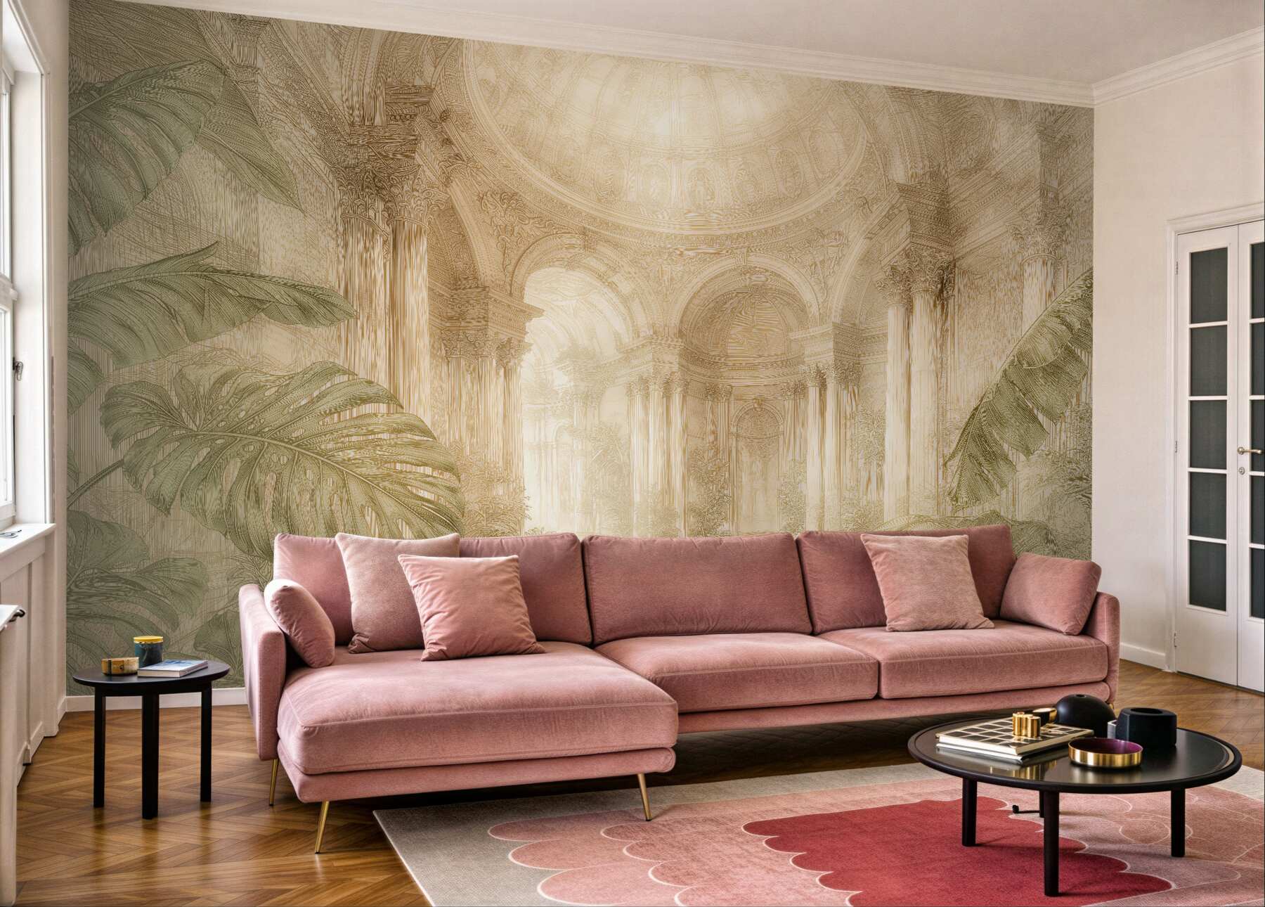 Papier peint intérieur de palais dans une élégance lumineuse