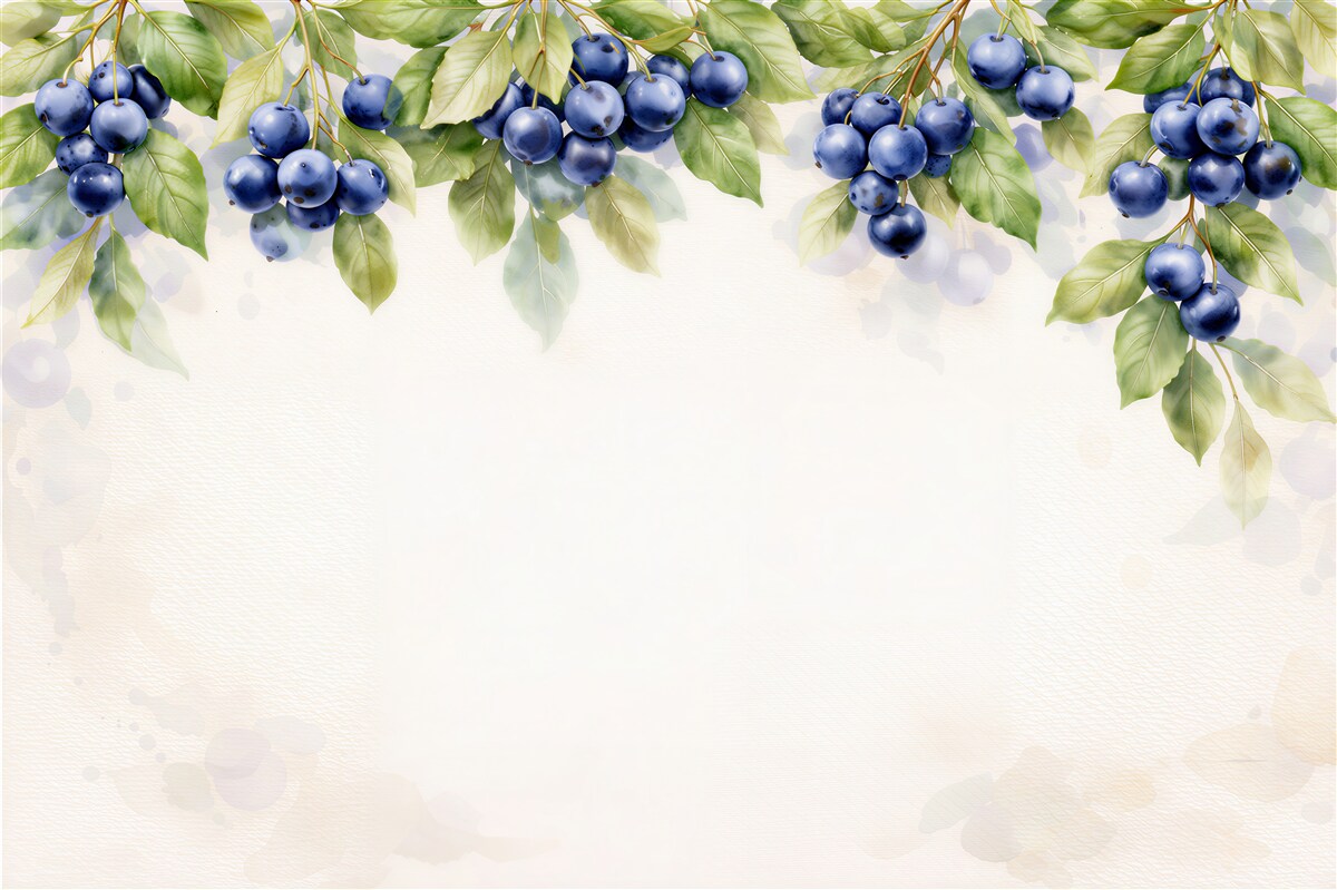Papier peint brindilles aquarelle avec baies