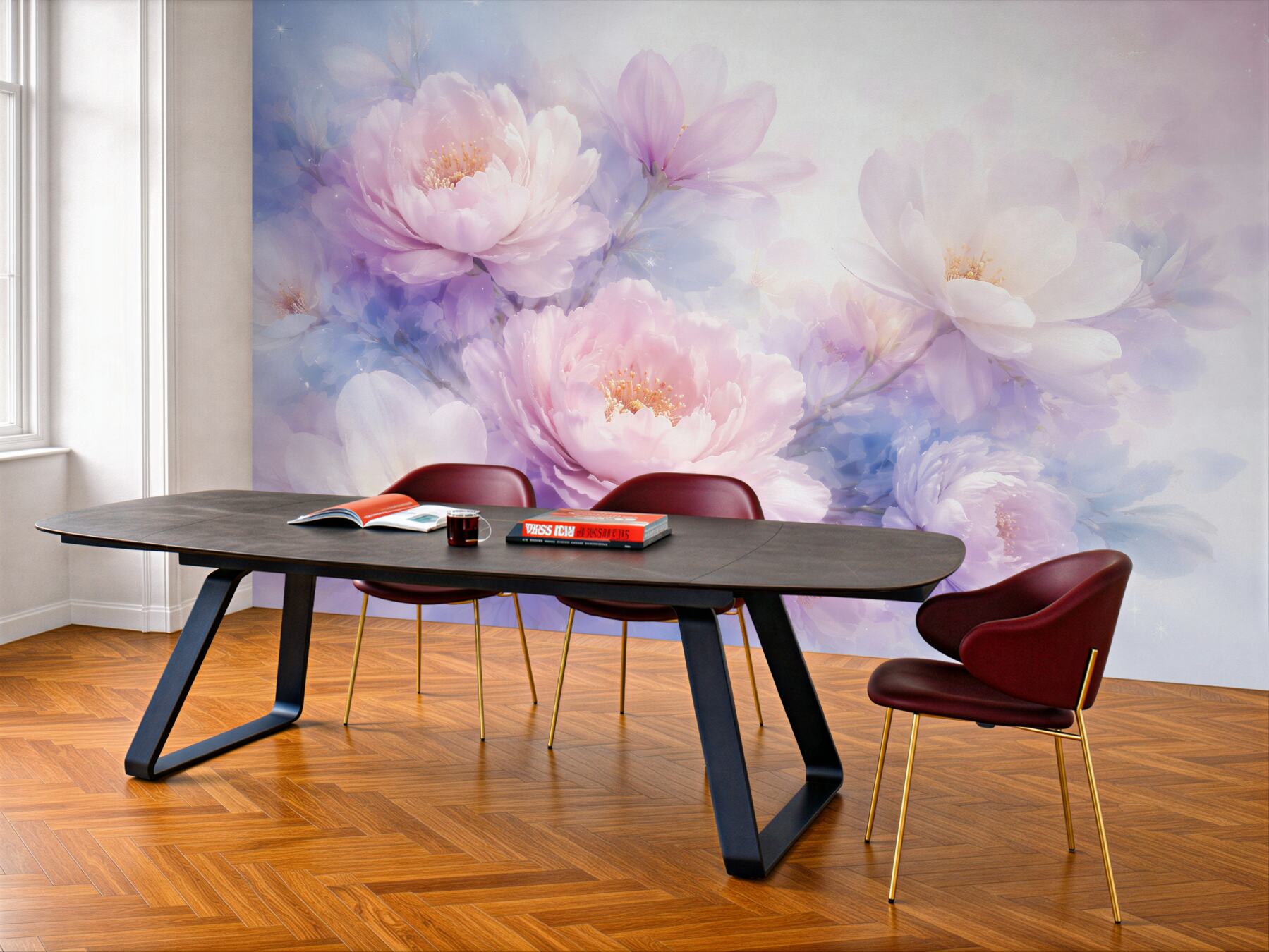 Papier peint pivoines pastel de rêve