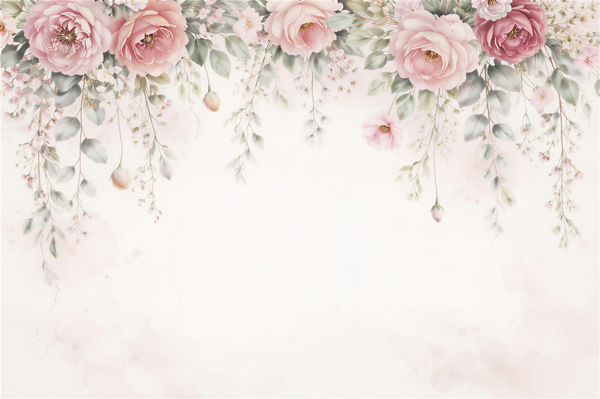 Papier peint pivoines pendantes romantiques