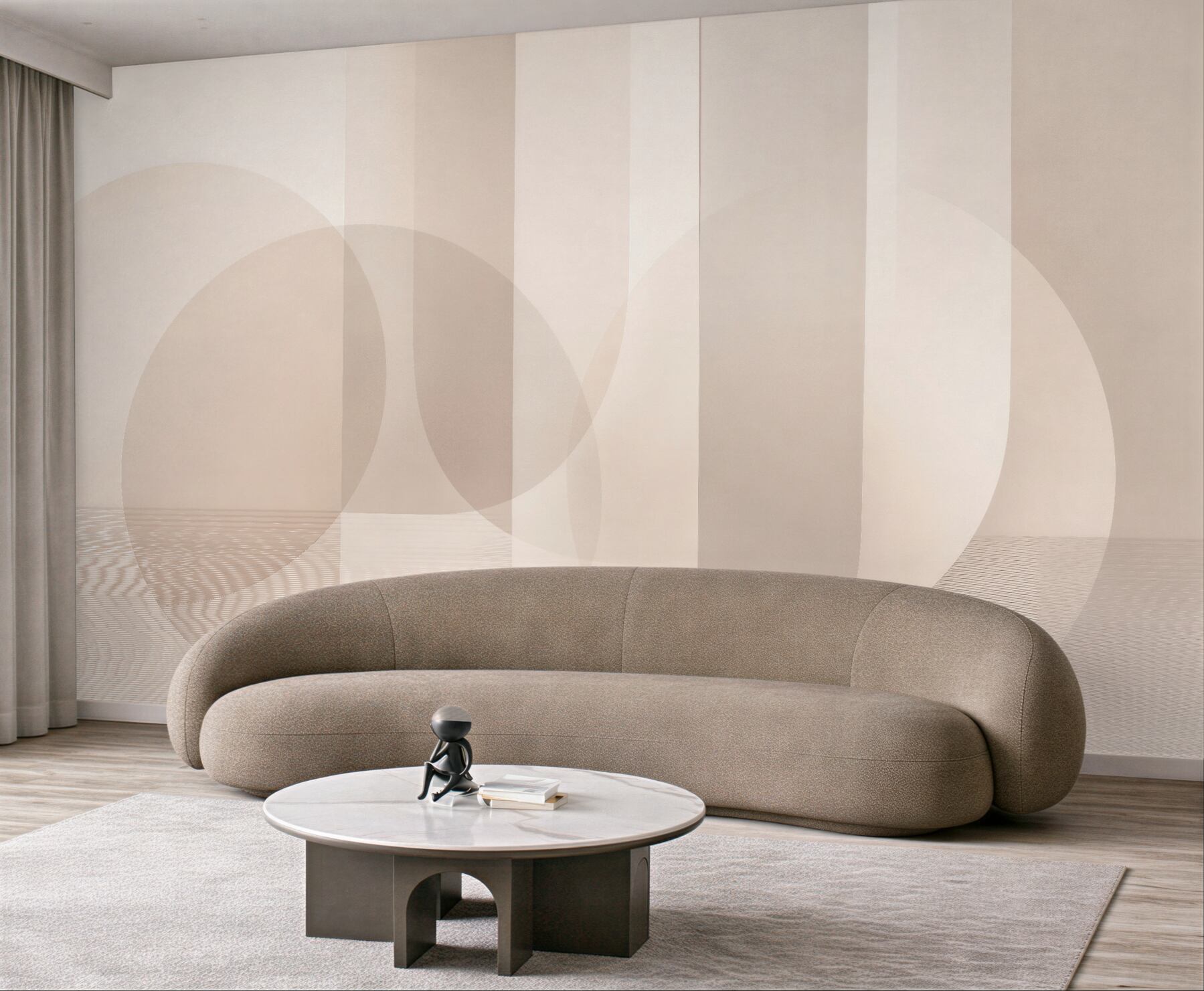 Papier peint géométrie beige minimaliste