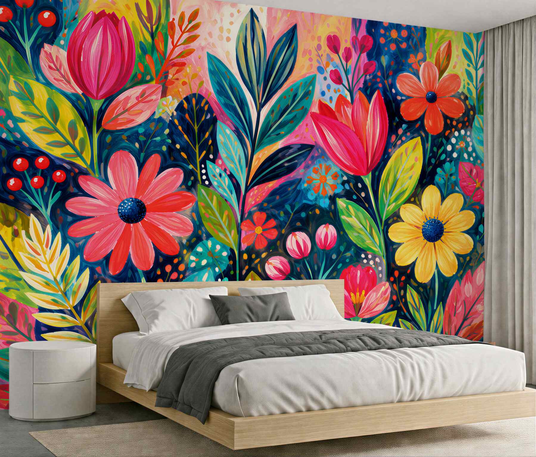 Papier peint jardin floral coloré de rêves