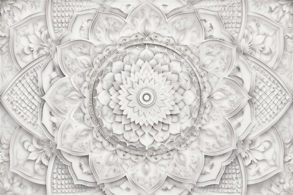 Papier peint mandala perleux dans un style glamour