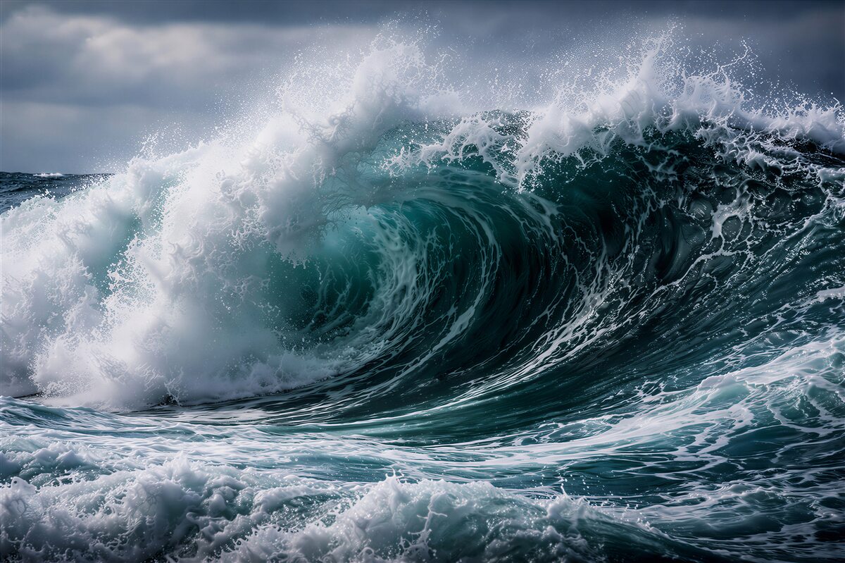 Papier peint puissance de la vague marine