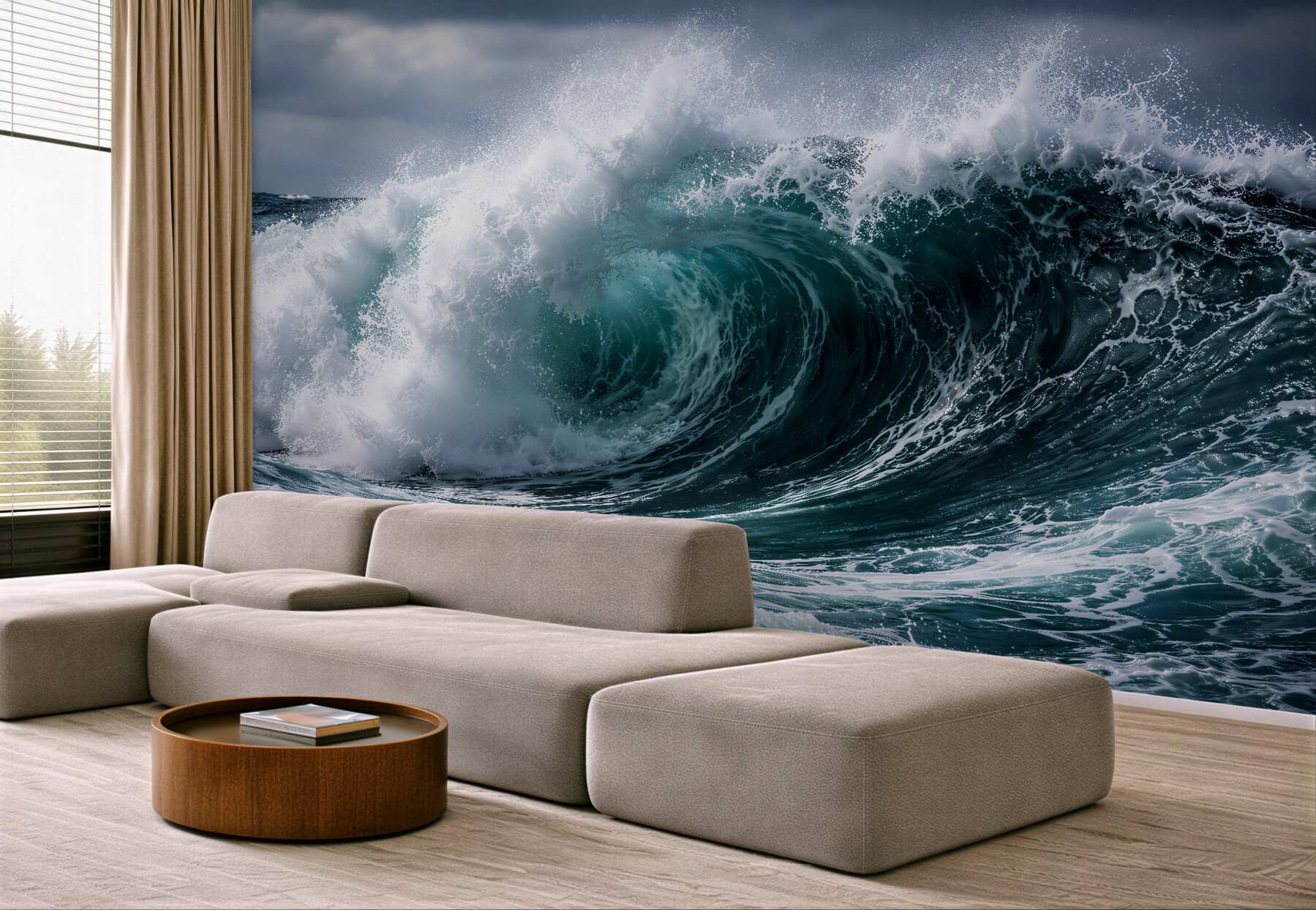 Papier peint puissance de la vague marine