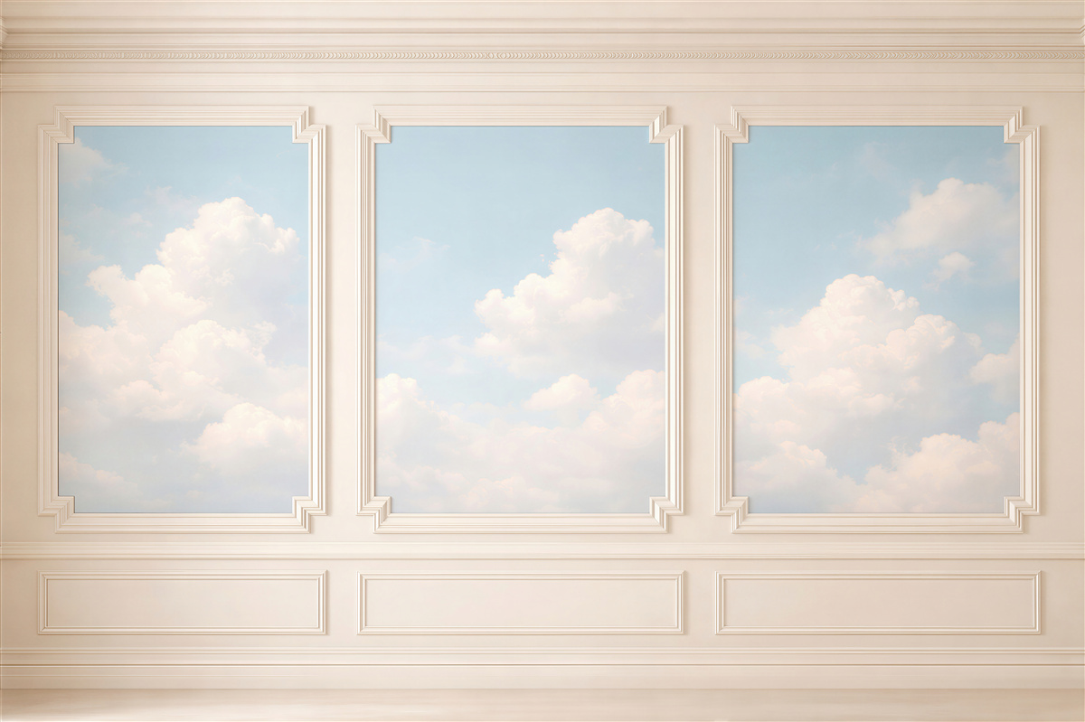 Papier peint nuages dans des cadres palatins