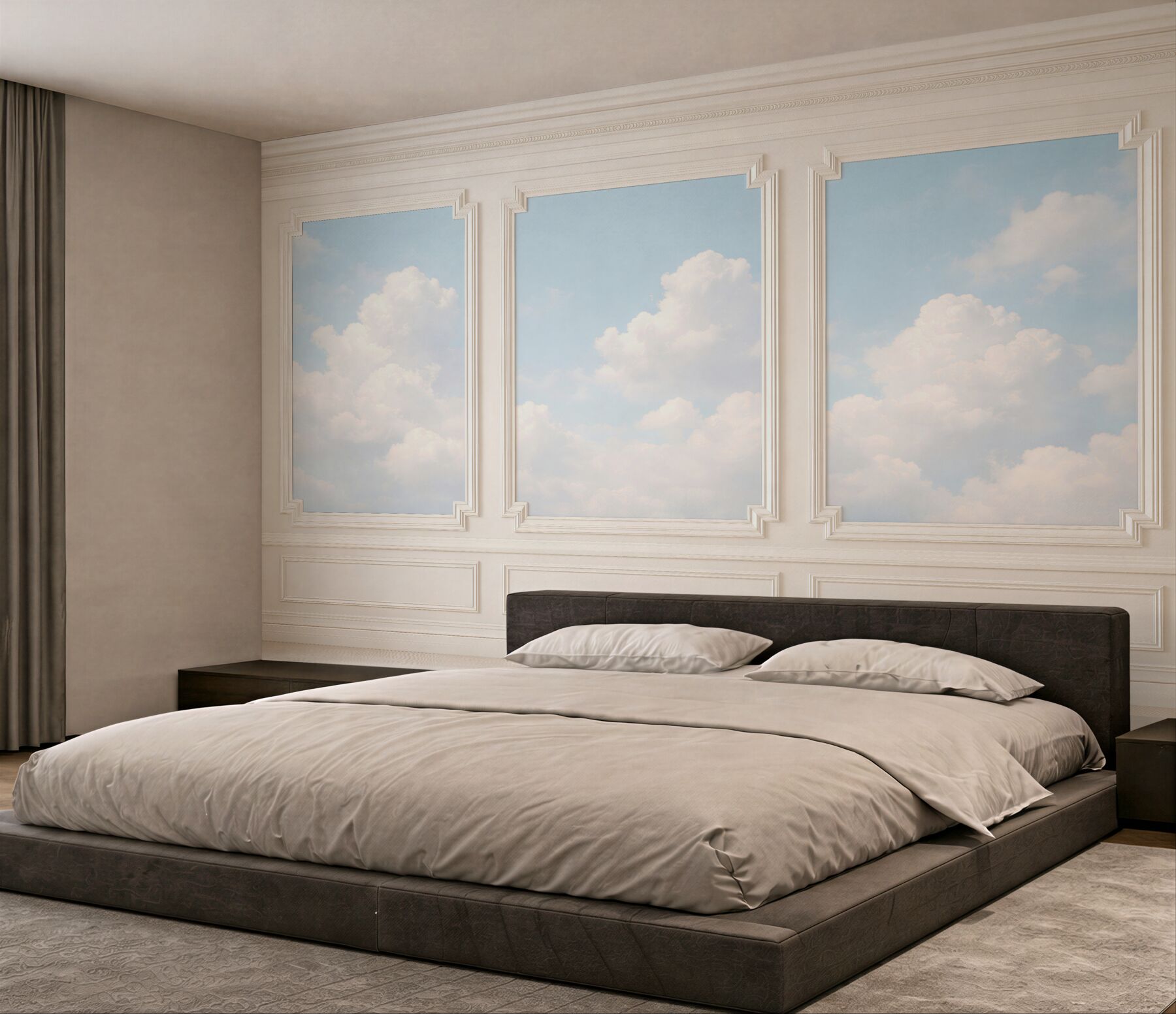 Papier peint nuages dans des cadres palatins