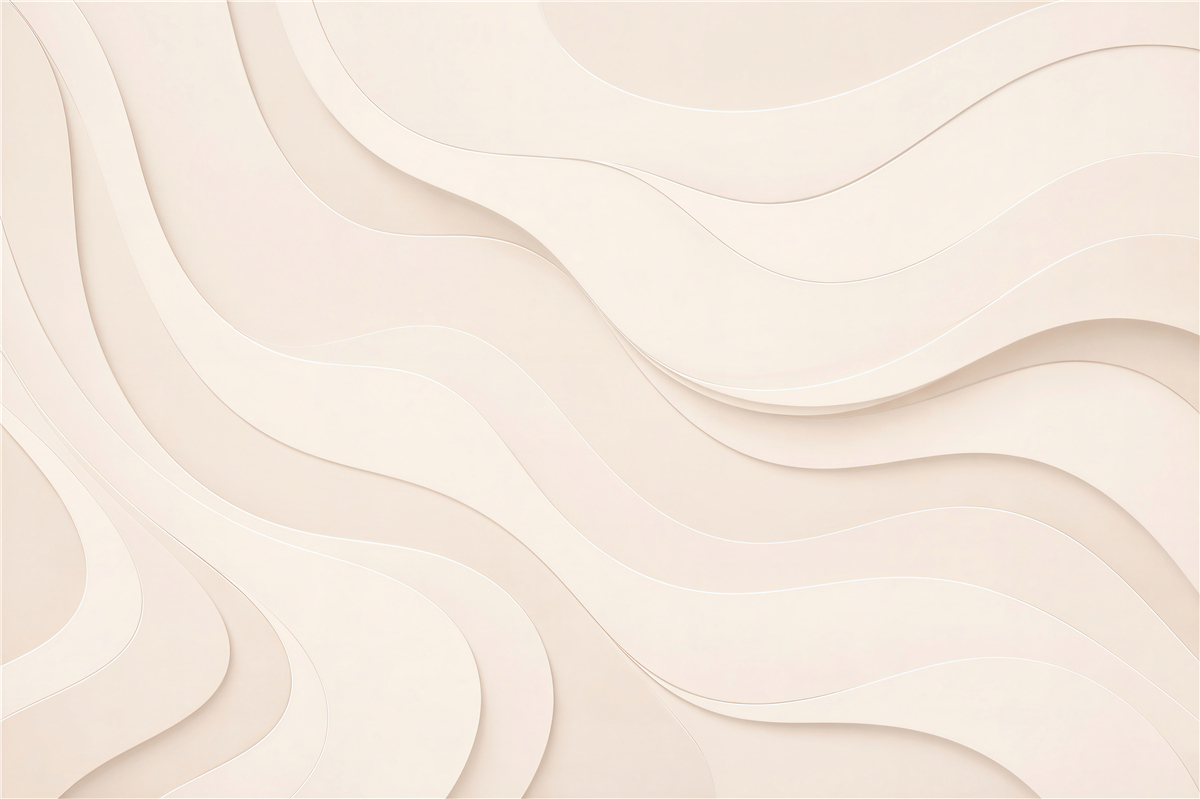 Papier peint couches ondulées crème 3d