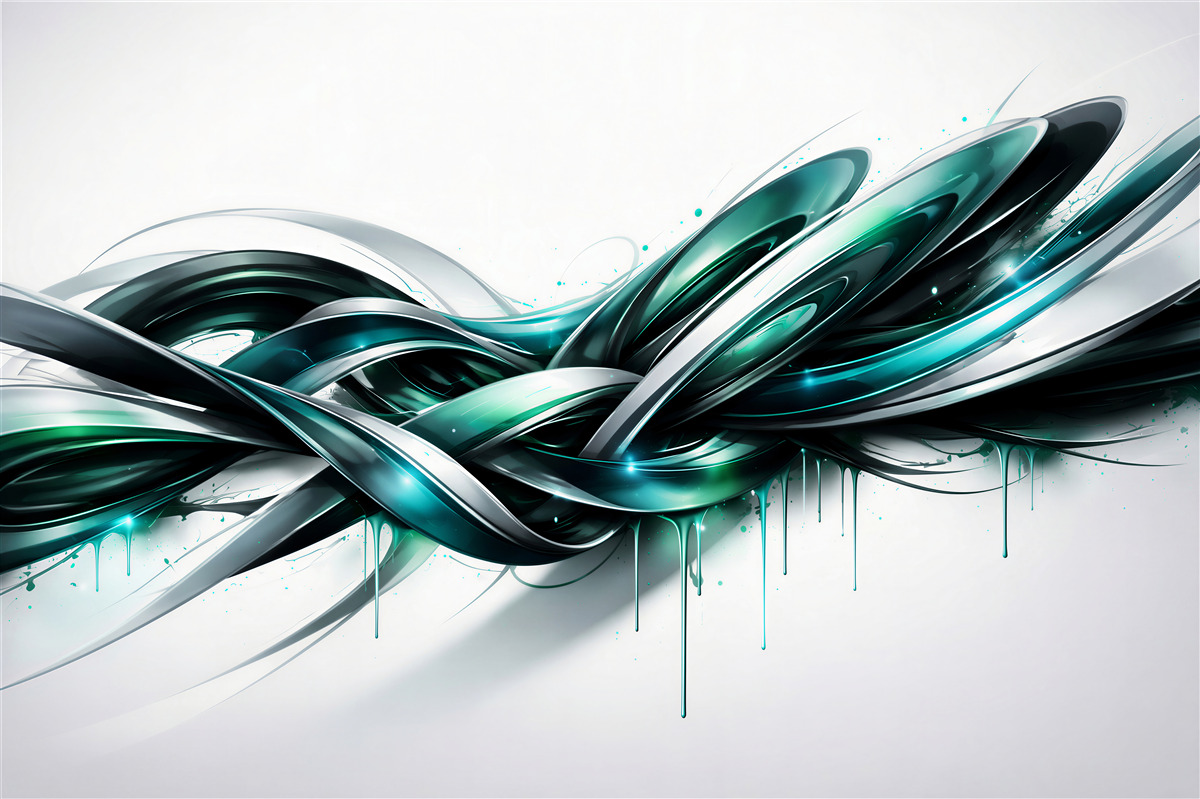 Papier peint vague abstraite turquoise d'énergie
