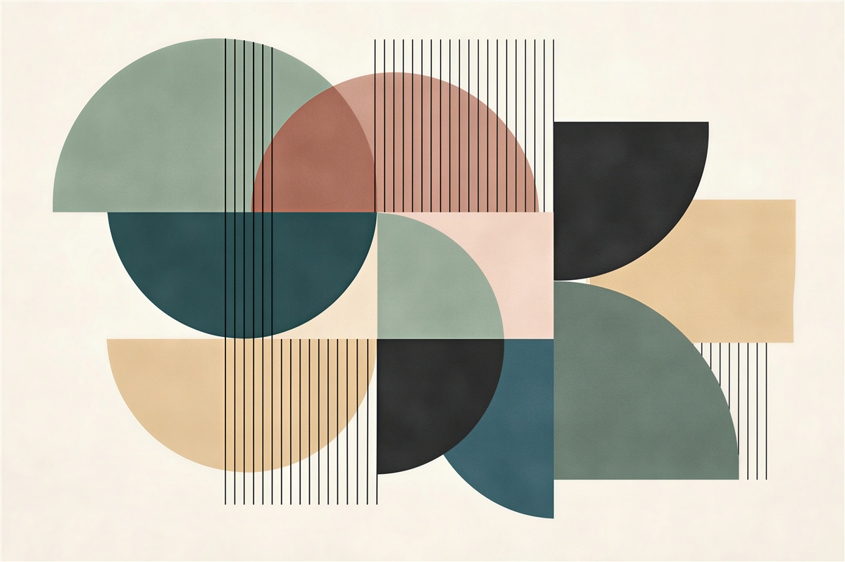 Papier peint harmonie géométrique dans des formes pastel