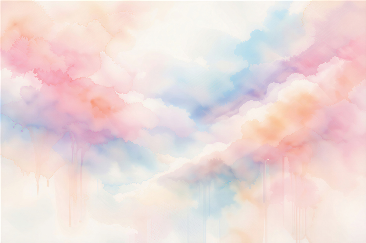 Papier peint nuages aquarelle pastel