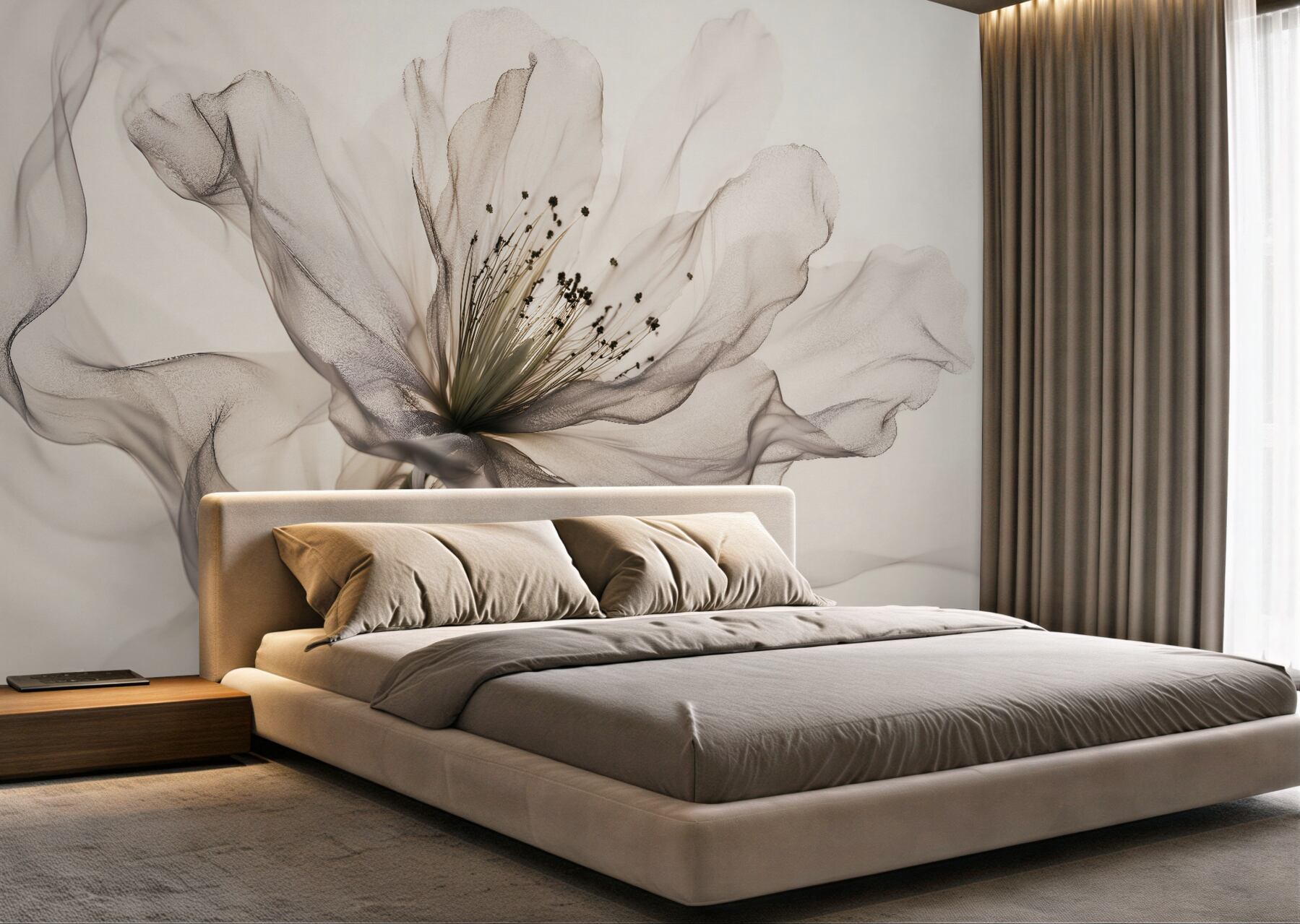 Papier peint fleur légère en gros plan artistique