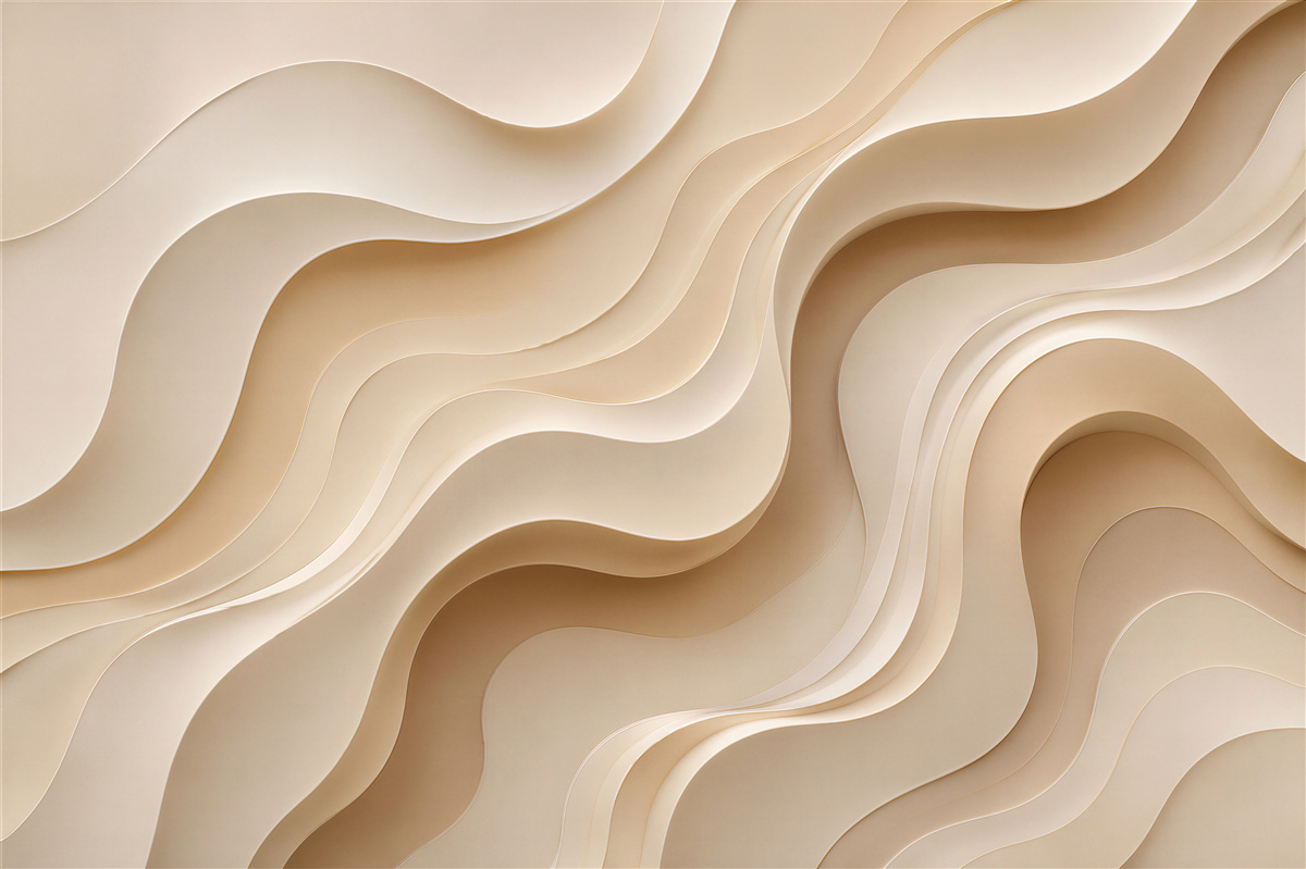 Papier peint vagues crémeuses d'abstraction 3D