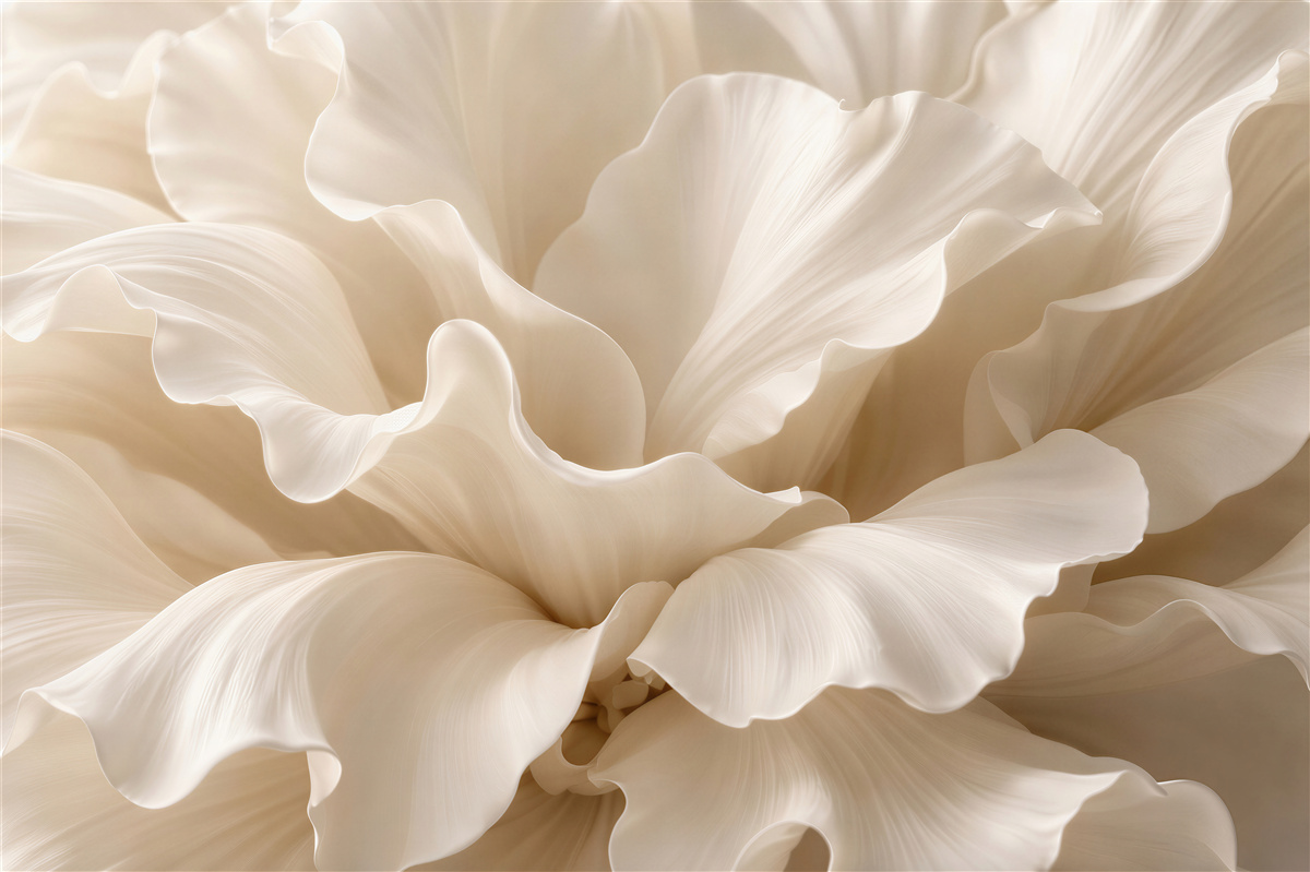 Papier peint pétales crème d'élégance