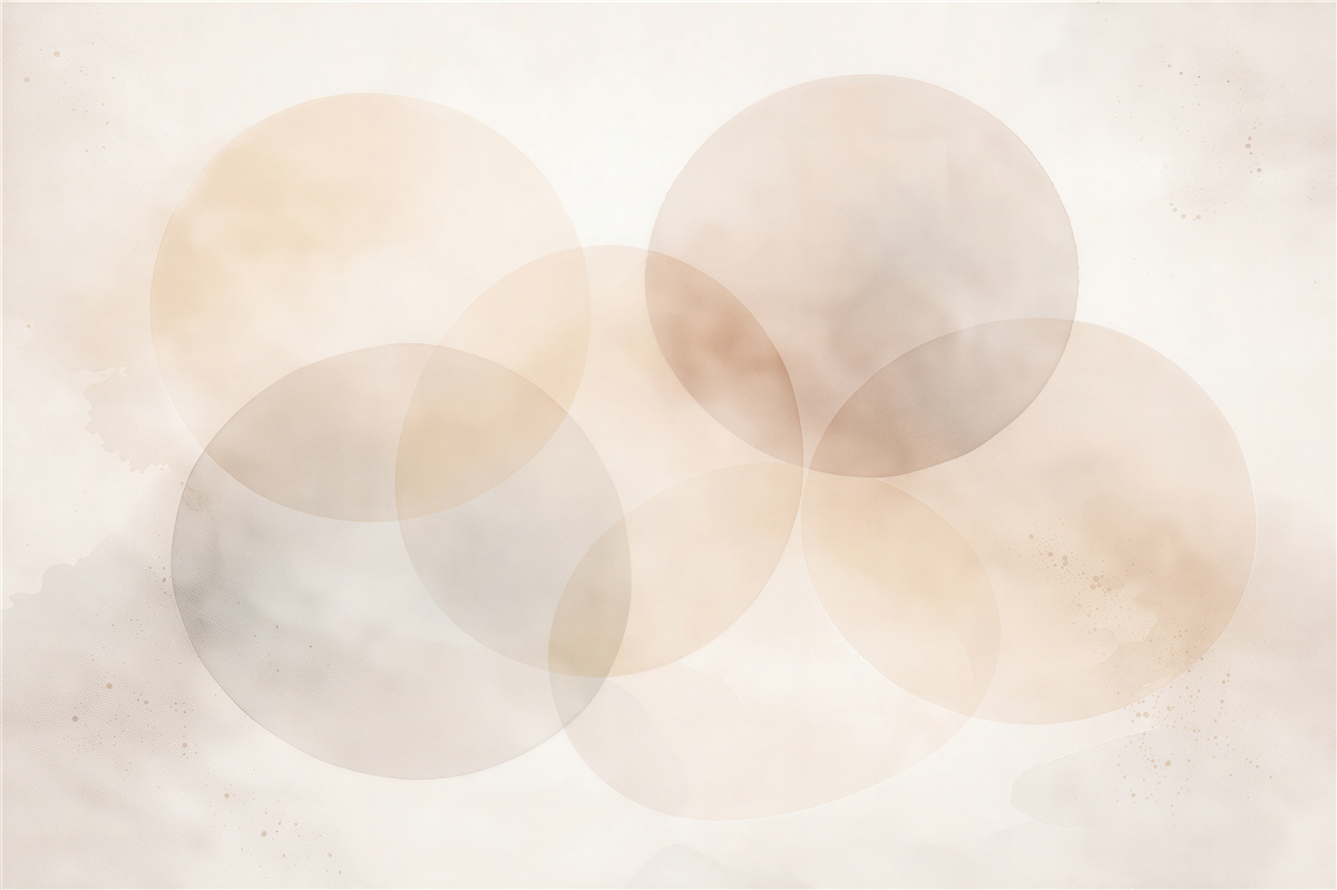 Papier peint cercles beiges subtils
