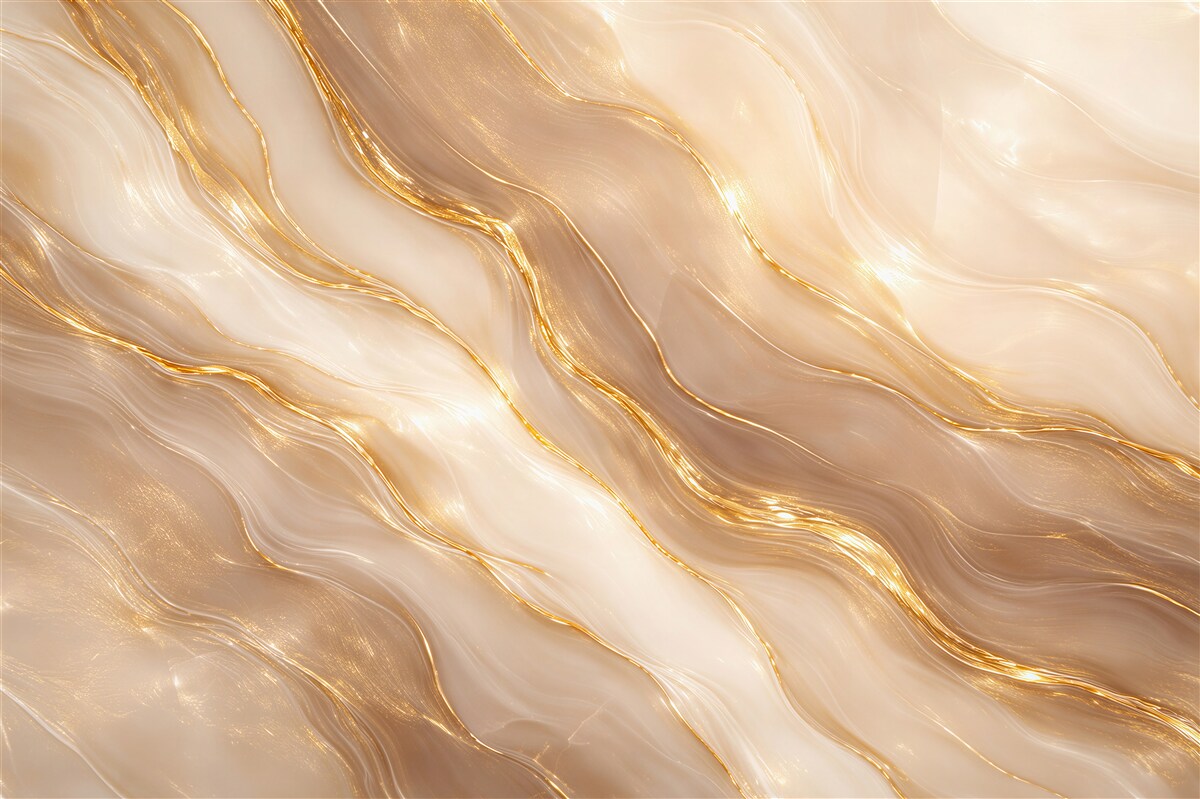 Papier peint vagues marbrées dorées de luxe