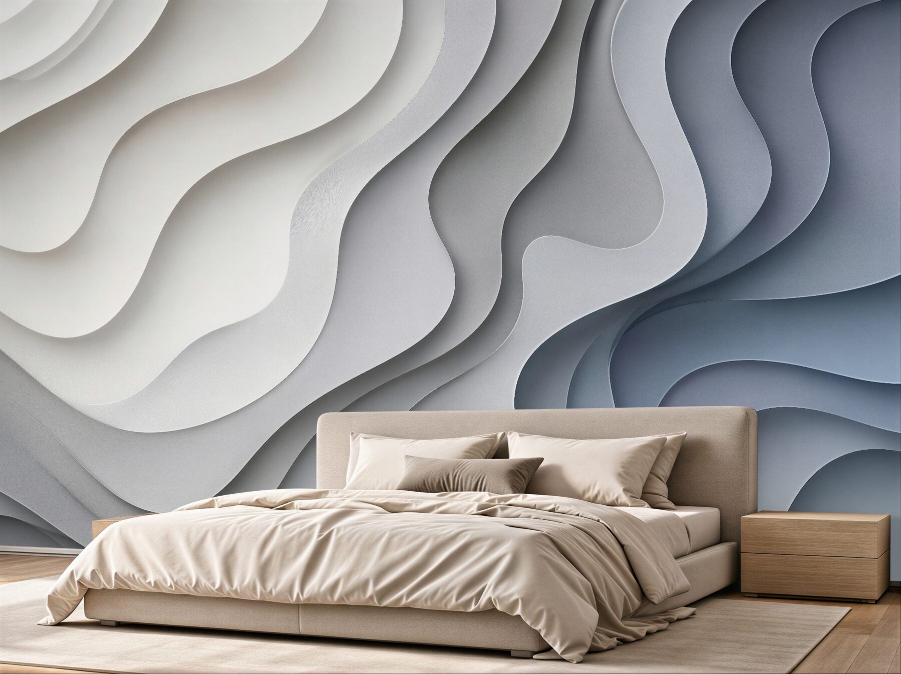 Papier peint vagues abstraites en 3D