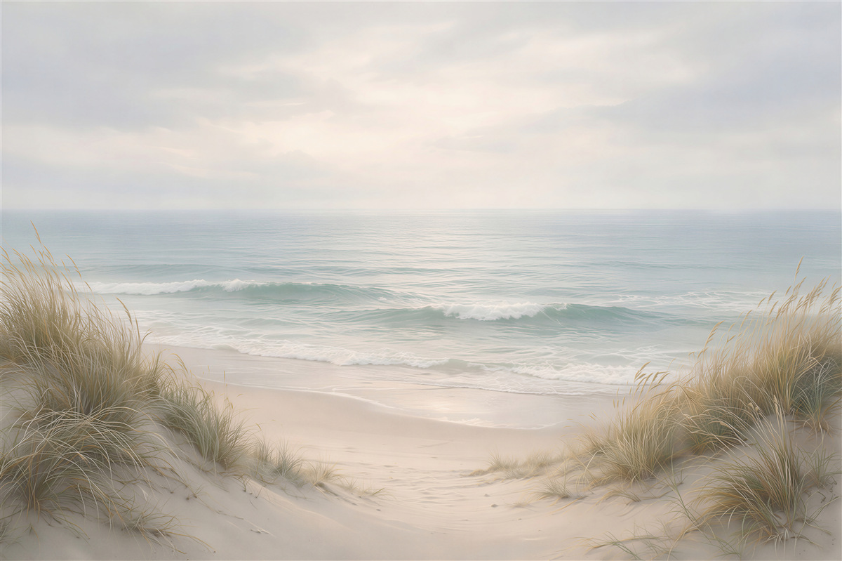 Papier peint plage pastel à l'aube