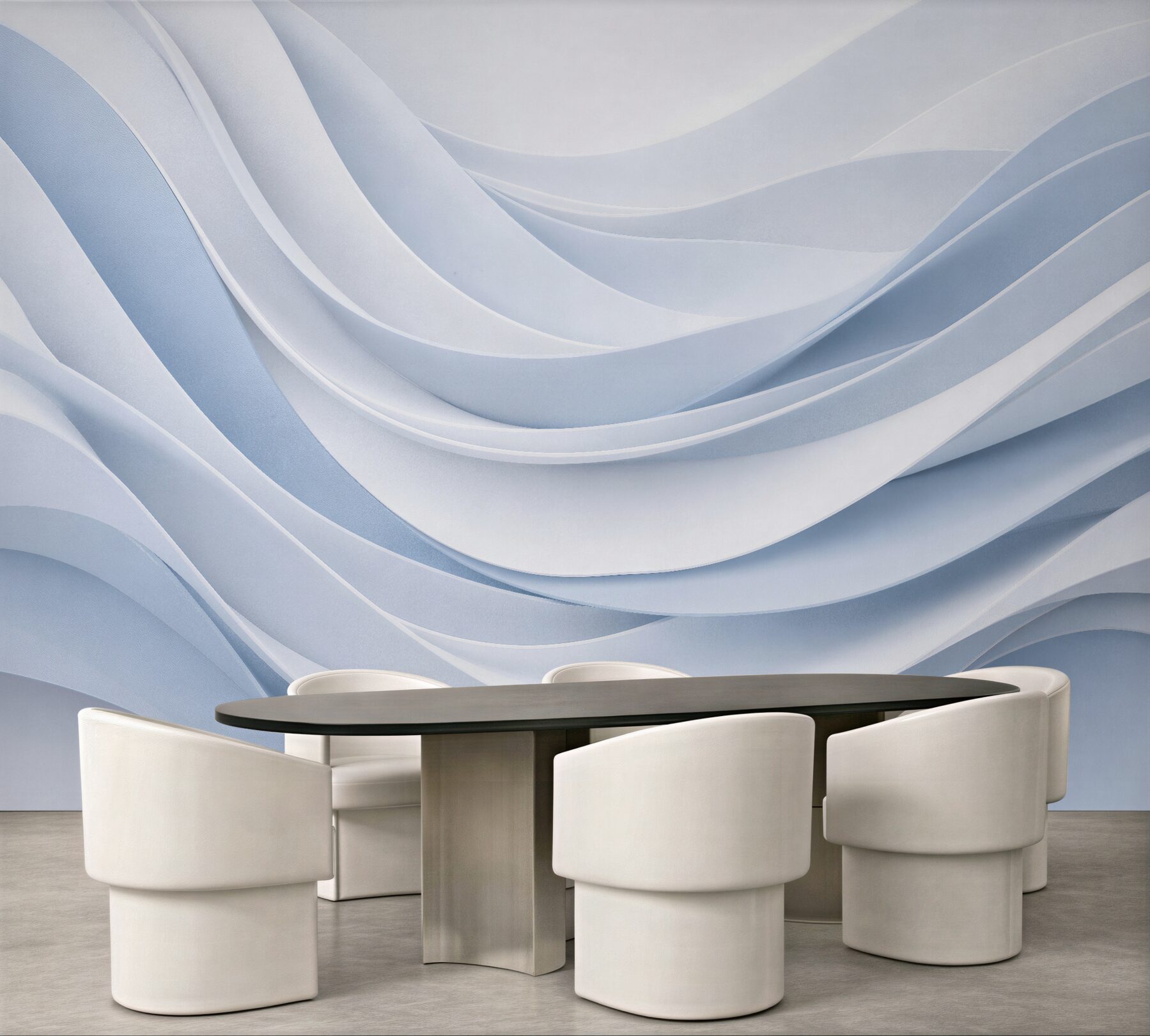Papier peint vagues bleues d'abstraction 3D