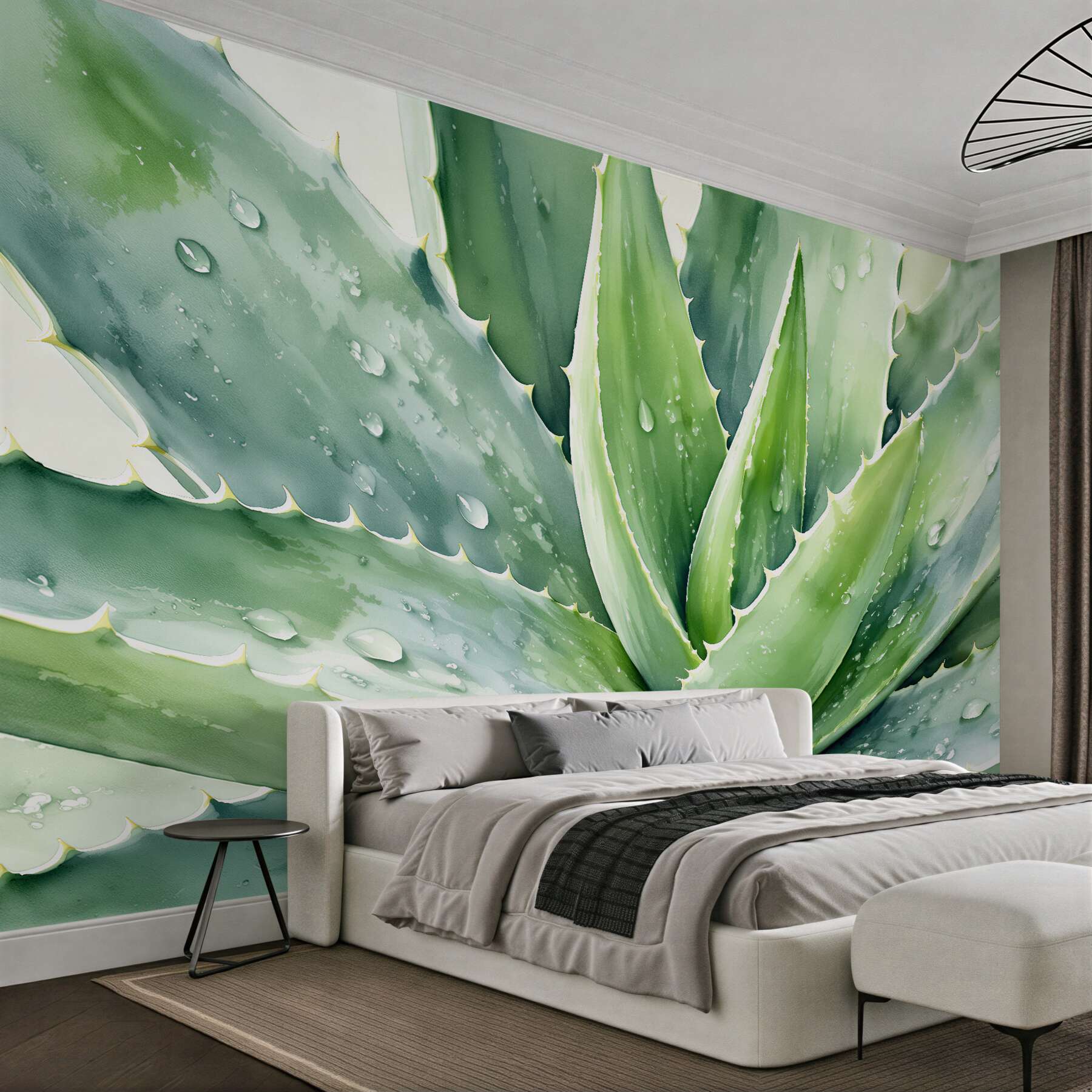Papier peint fraîcheur d'aloe vera aquarelle