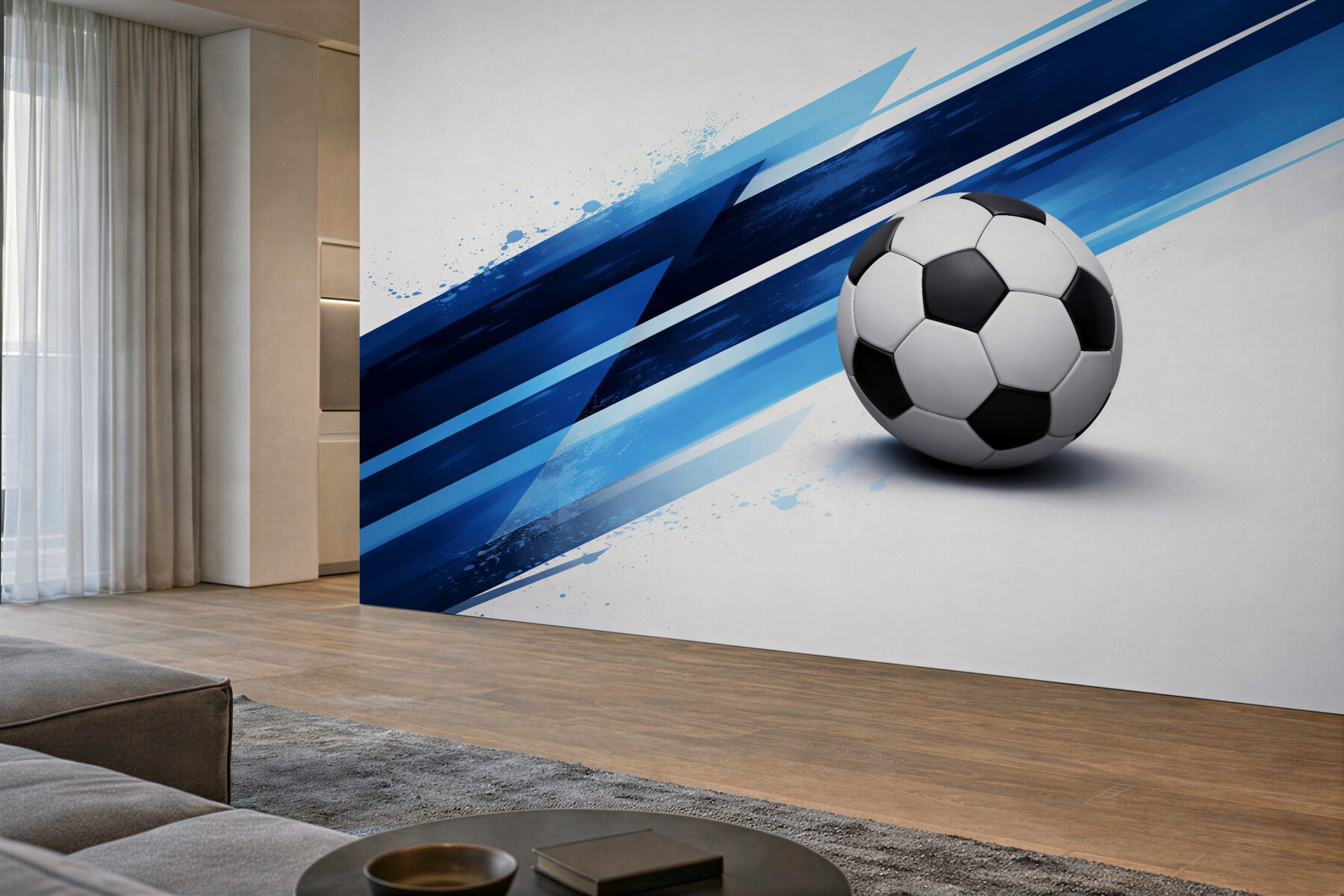 Papier peint balle dynamique dans des traînées bleues