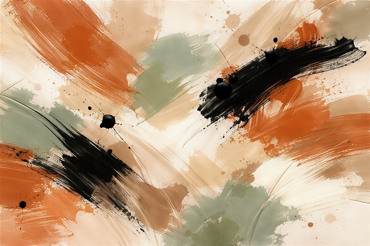 Papier peint coups de pinceau abstraits dans des couleurs chaudes