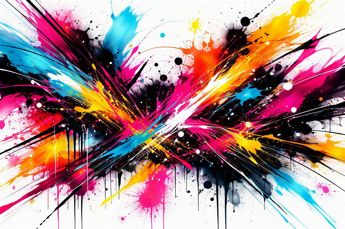 Papier peint explosion énergétique de couleurs abstraites
