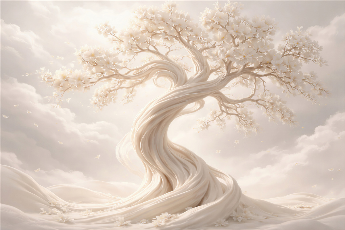 Papier peint arbre éthéré de lumière