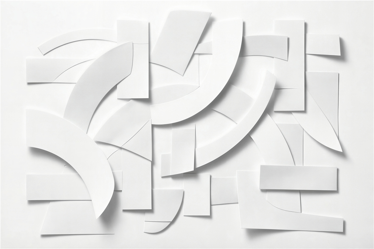 Papier peint composition géométrique blanche 3d