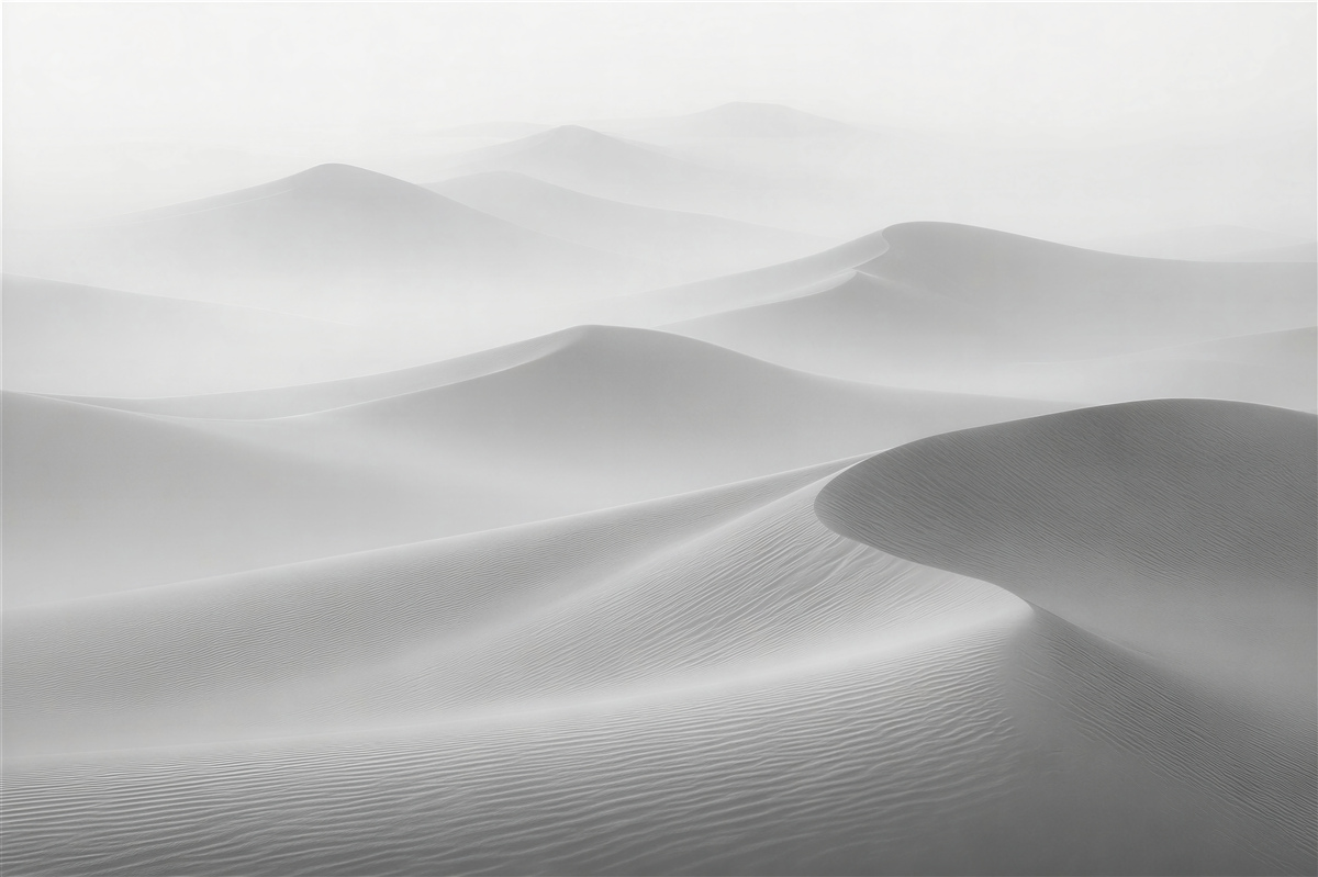 Papier peint danse brumeuse des dunes désertiques