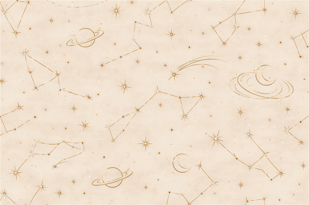 Papier peint constellations dorées dans un ciel clair