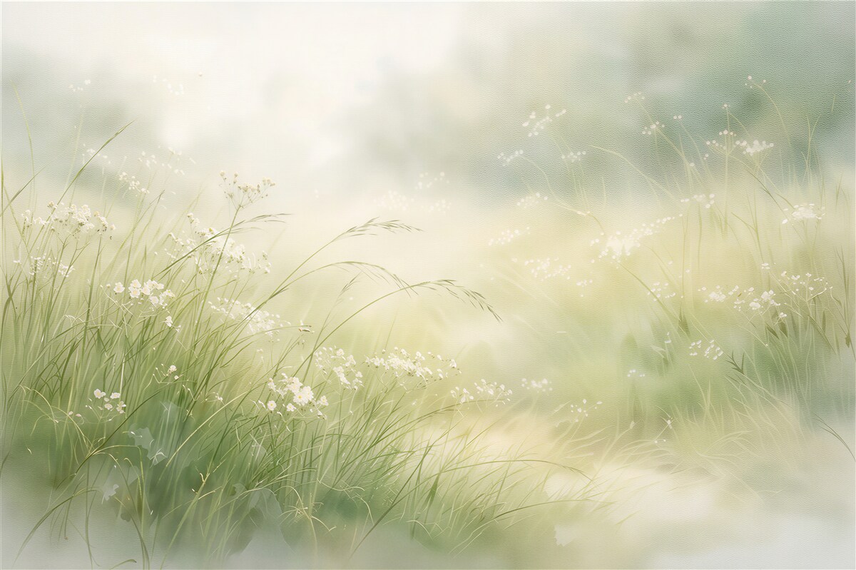 Papier peint délicate prairie à la lumière du matin