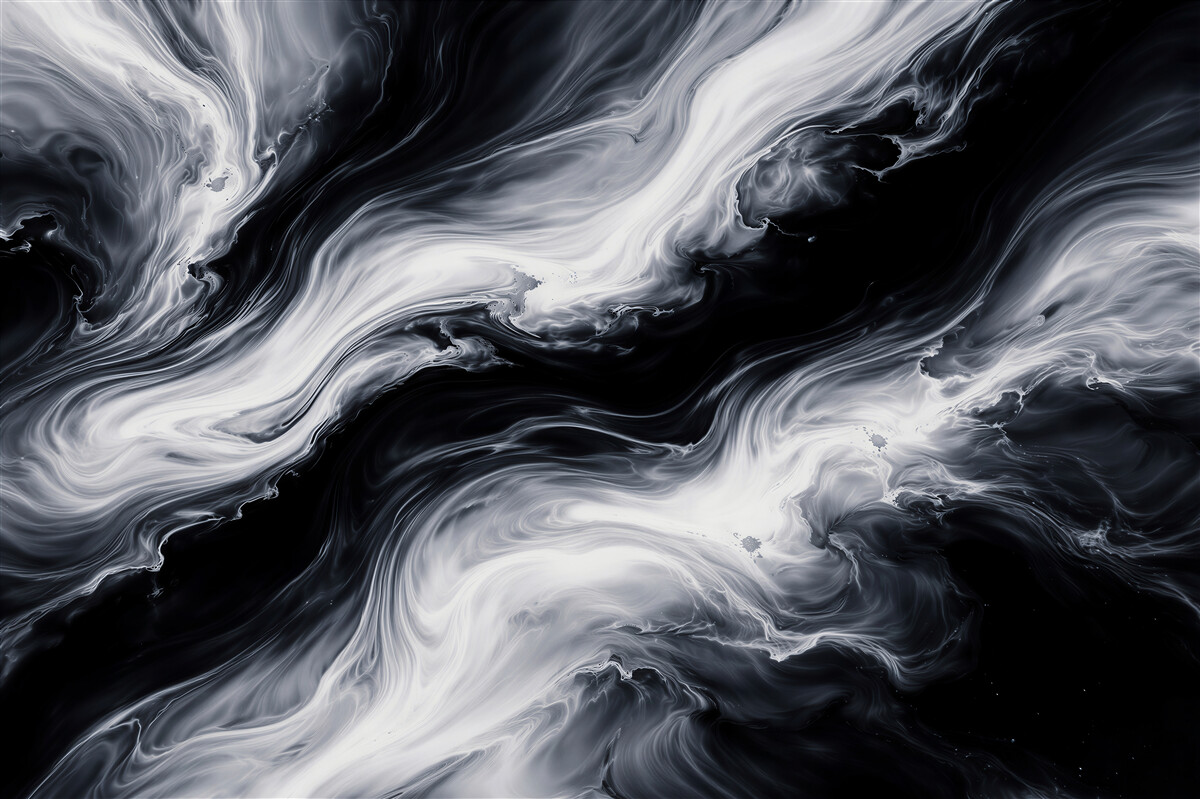 Papier peint tourbillon noir et blanc d'abstraction