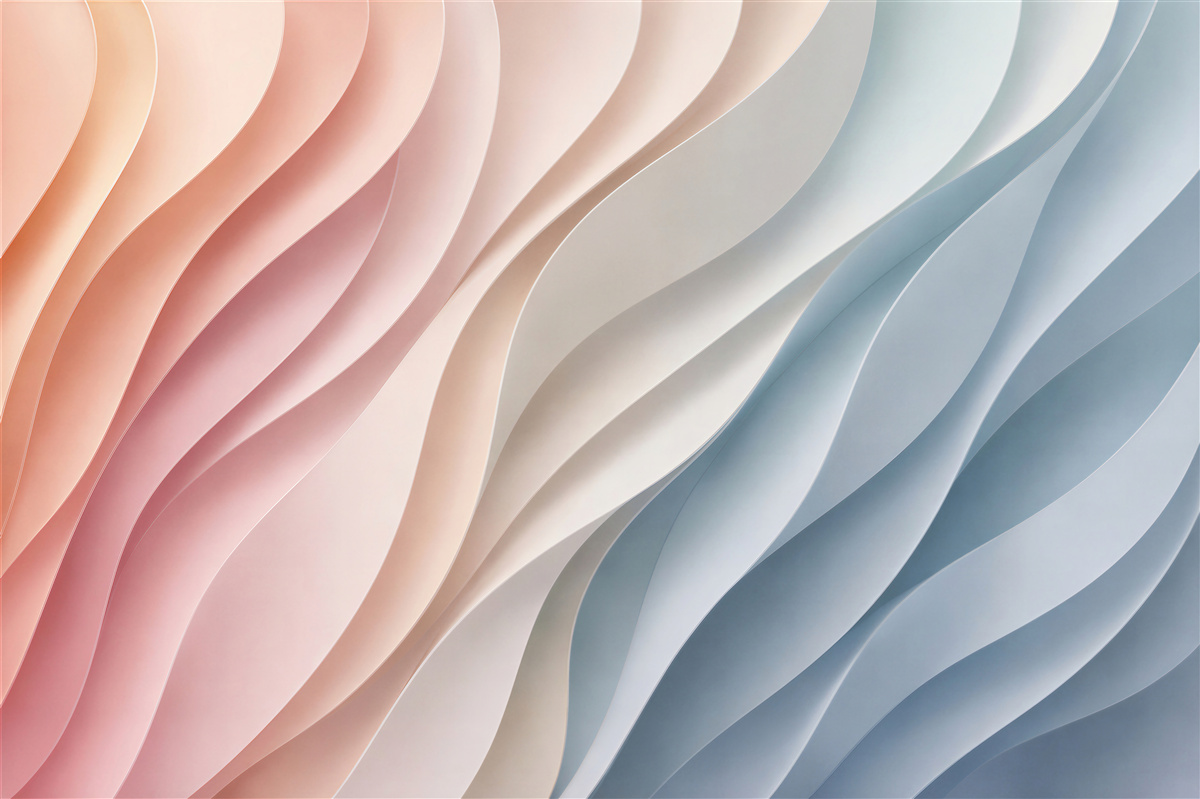 Papier peint formes pastel ondulantes 3d