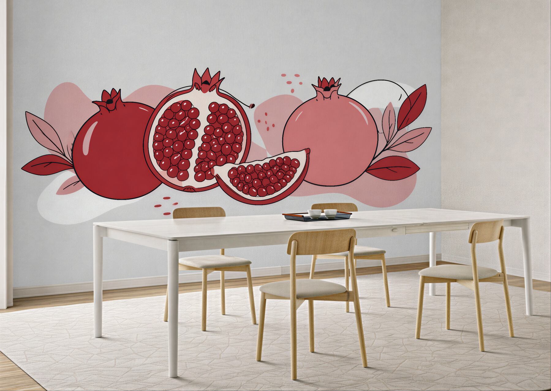 Papier peint grenades dans une illustration moderne