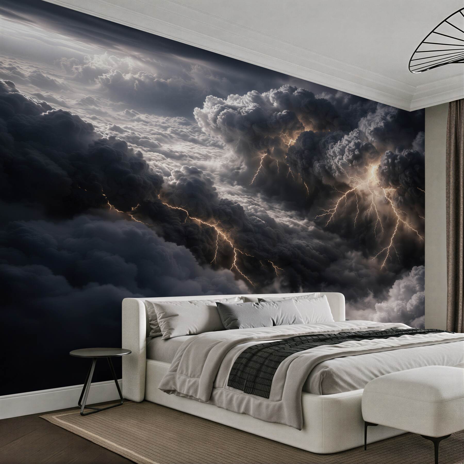 Papier peint nuages orageux avec des éclairs
