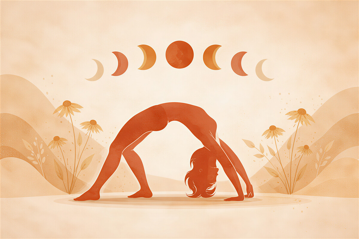 Papier peint yoga sous les phases de la lune