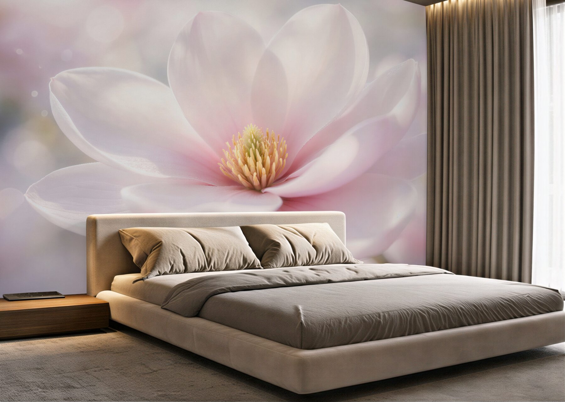 Papier peint magnolia subtile dans la lumière