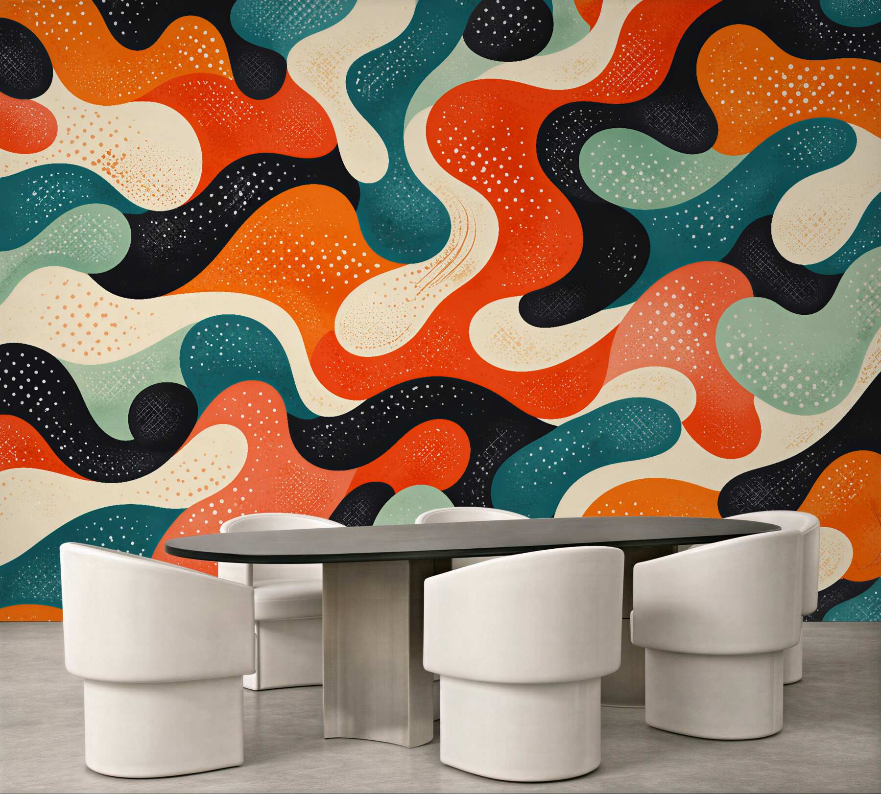 Papier peint formes liquides énergétiques