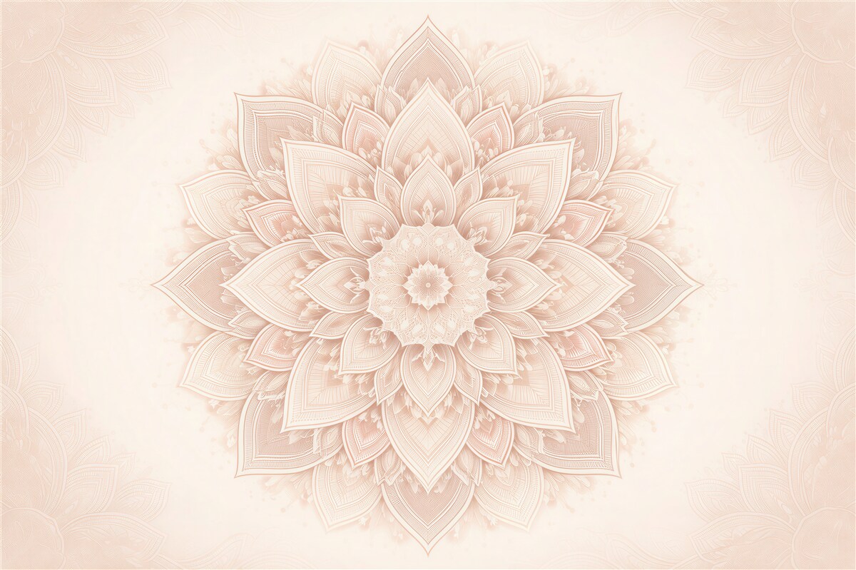 Papier peint mandala poudrée dans une lueur harmonieuse