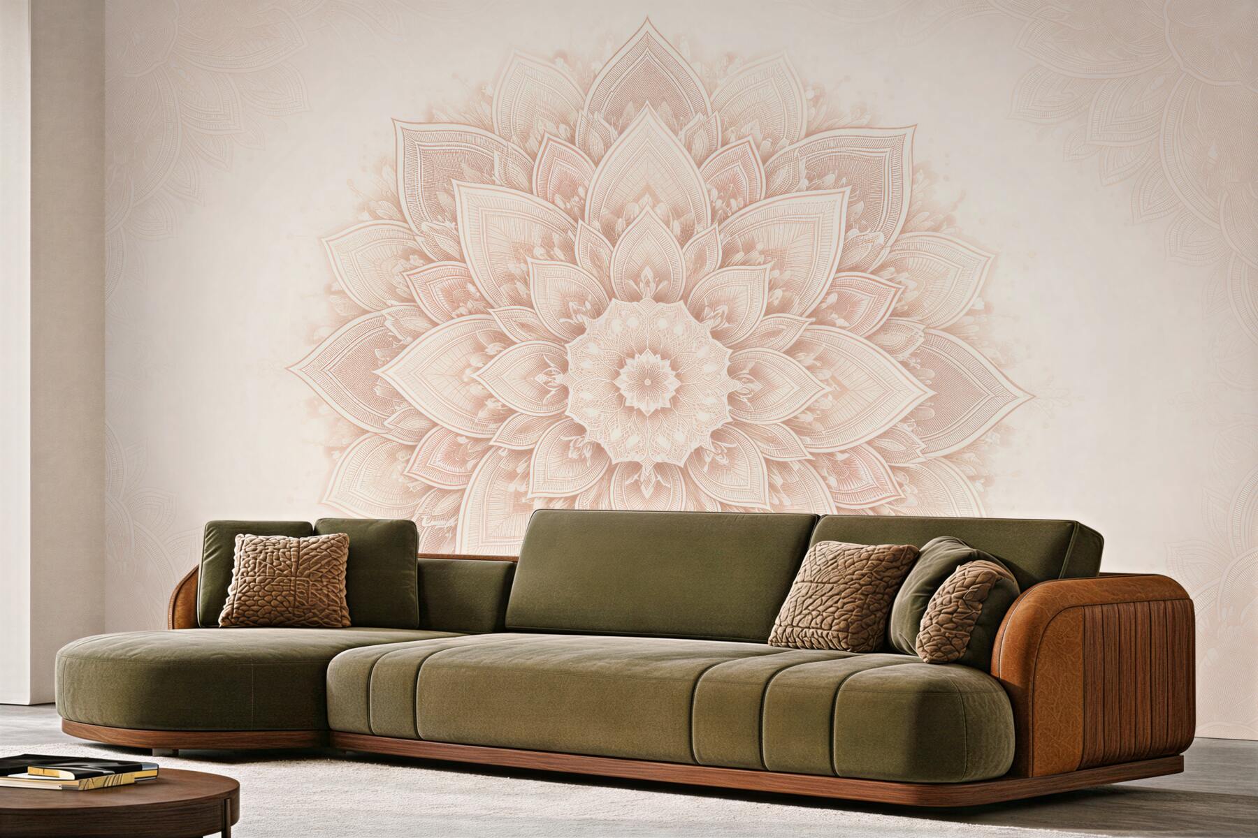 Papier peint mandala poudrée dans une lueur harmonieuse